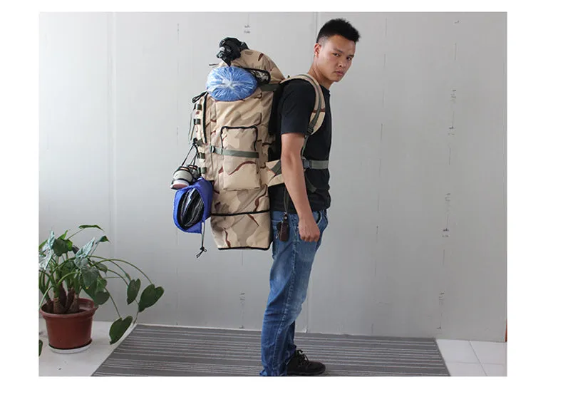 100L Large Military Tactical Camouflage Softback Unisex Hiking Bag