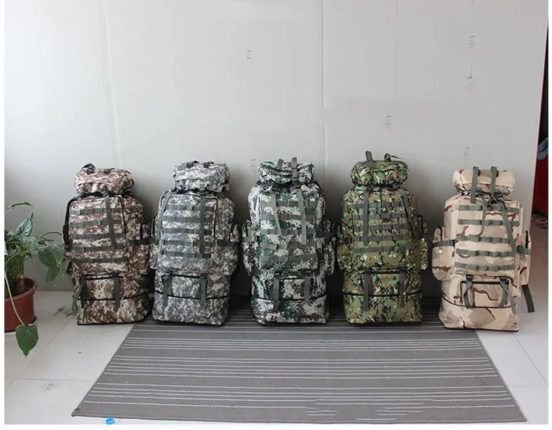 100L Large Military Tactical Camouflage Softback Unisex Hiking Bag