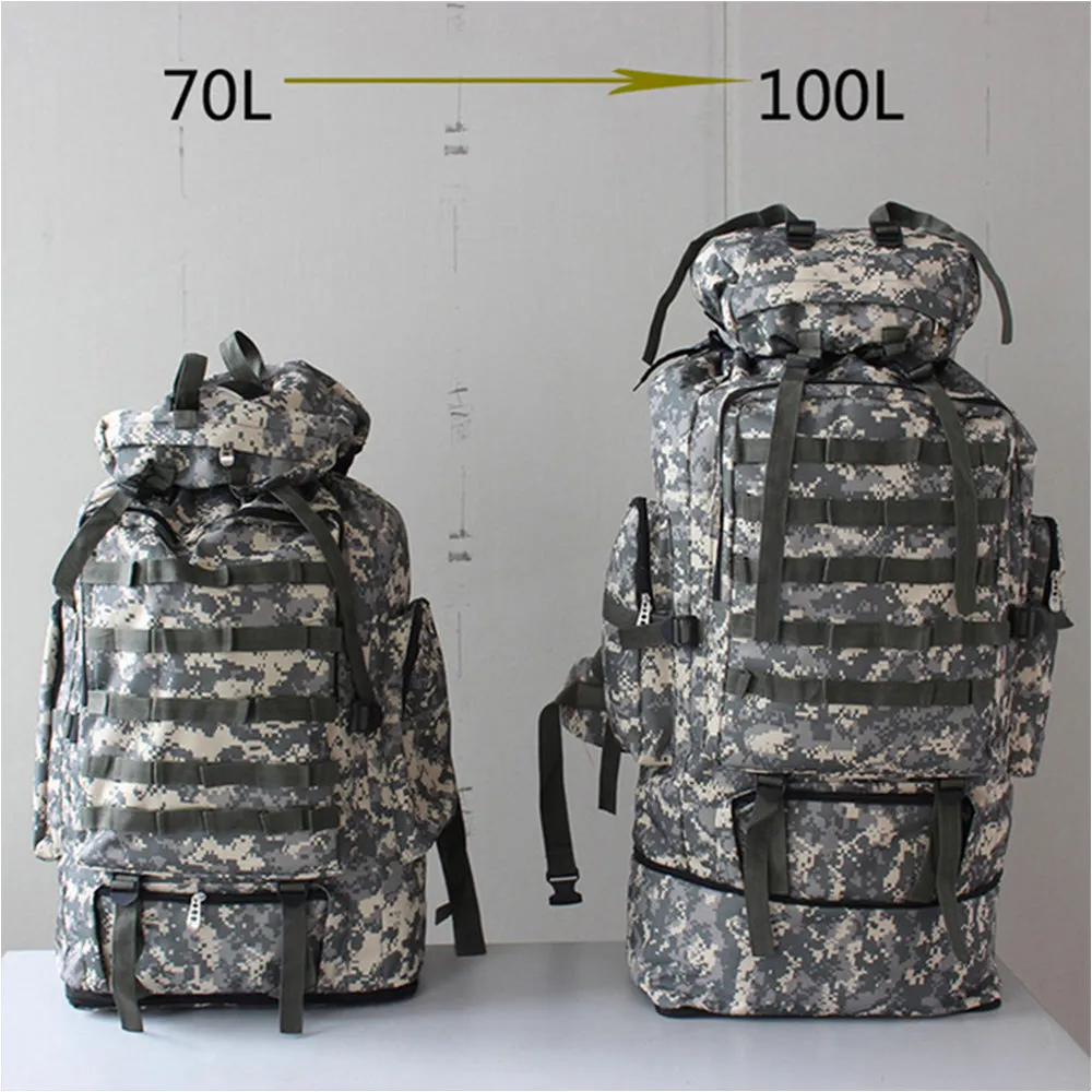 100L Large Military Tactical Camouflage Softback Unisex Hiking Bag