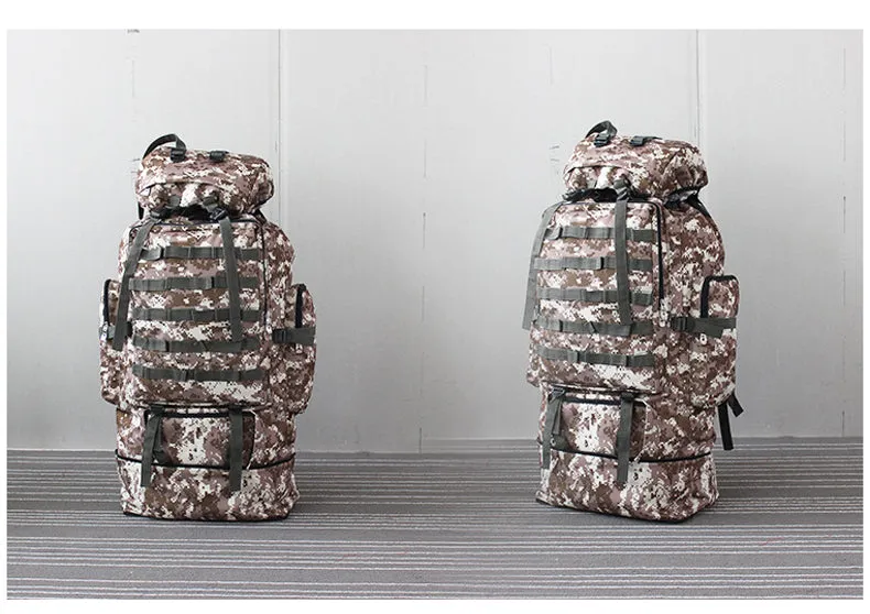 100L Large Military Tactical Camouflage Softback Unisex Hiking Bag