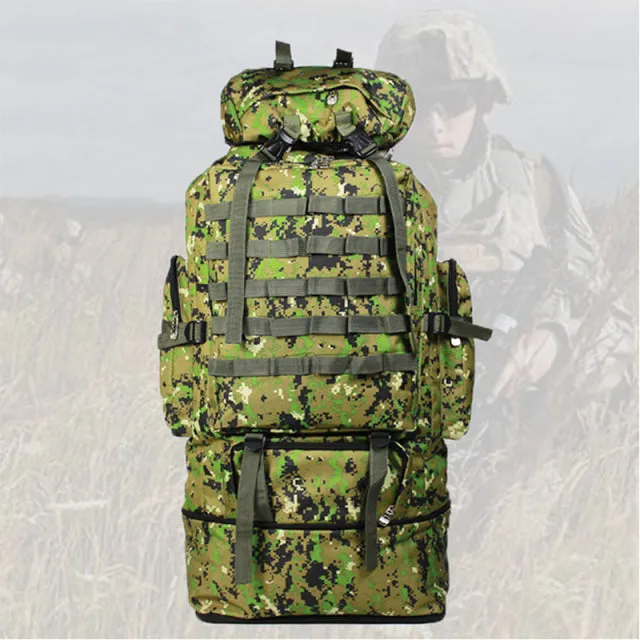 100L Large Military Tactical Camouflage Softback Unisex Hiking Bag