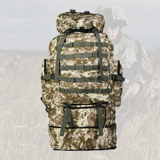 100L Large Military Tactical Camouflage Softback Unisex Hiking Bag