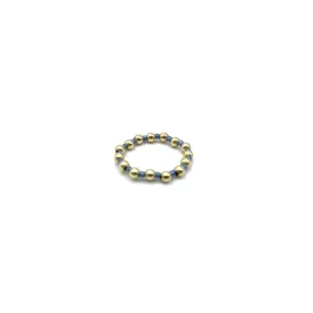 3mm Waterproof Stretch Ring Color Crush Newport STORMY Blue & Gold Filled