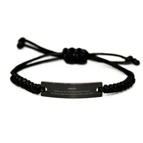 Abuela Black Rope Bracelet - Thank You for Always Supporting Me - Unique Gift for Grandma - Confidence and Love for Abuela - Christmas and Birthday Surprise for Her