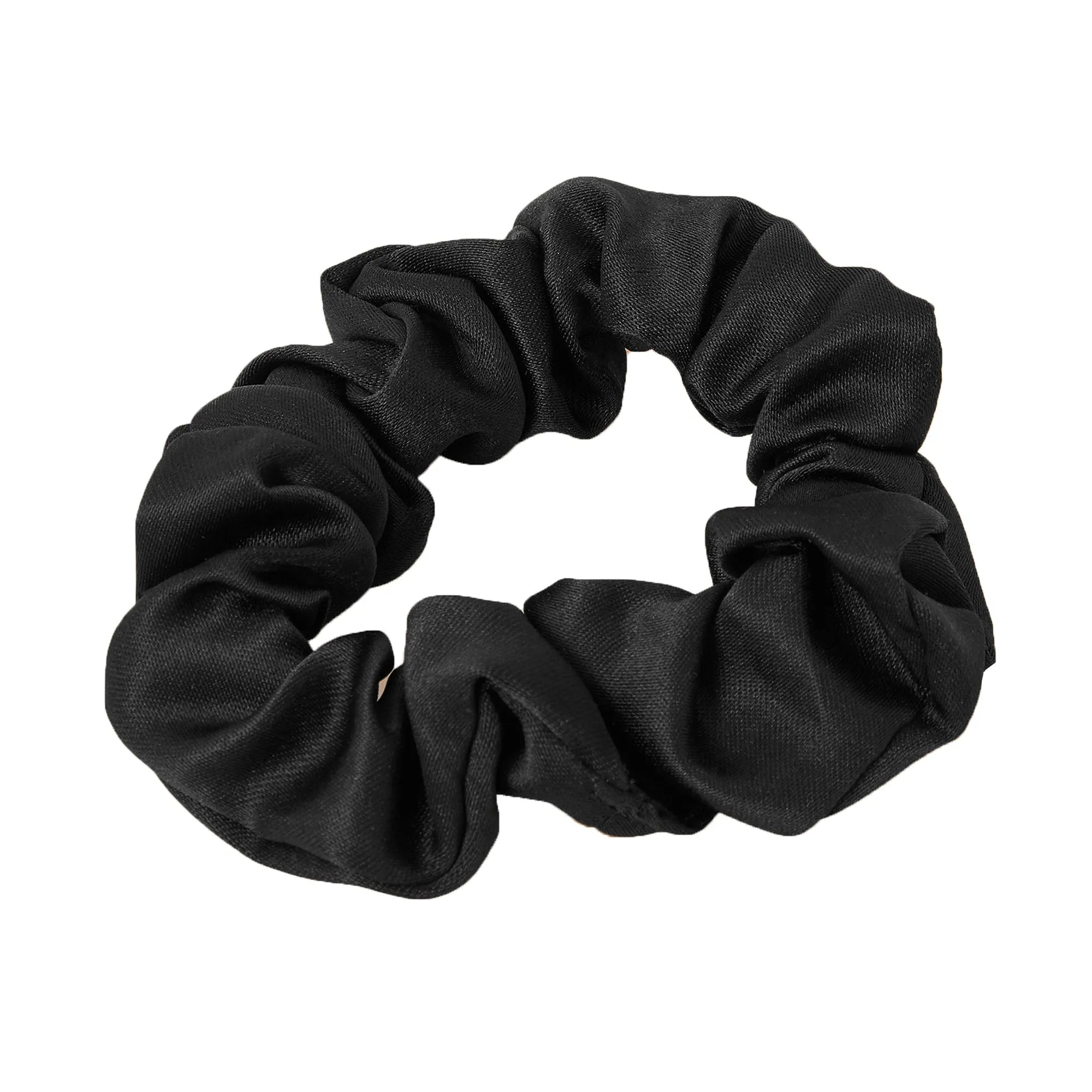 Accessorize London Black  Set Of 3 Satin Medium Scrunchy Pack