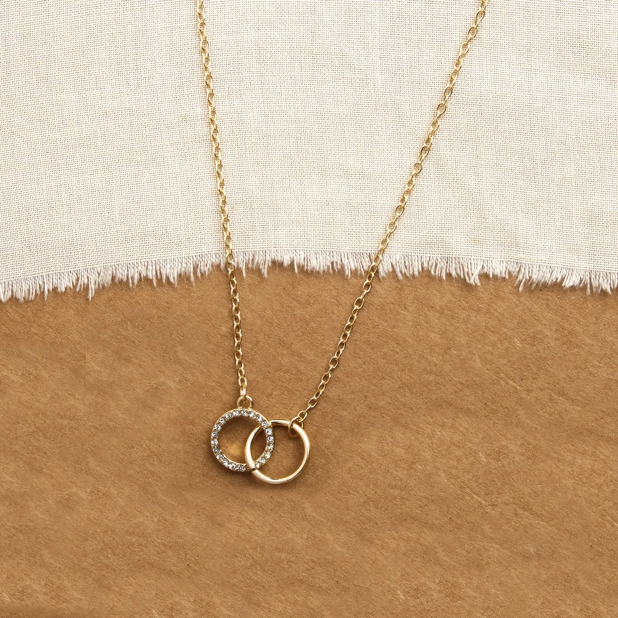 Accessorize London Women's Gold Pave Link Circle Necklace