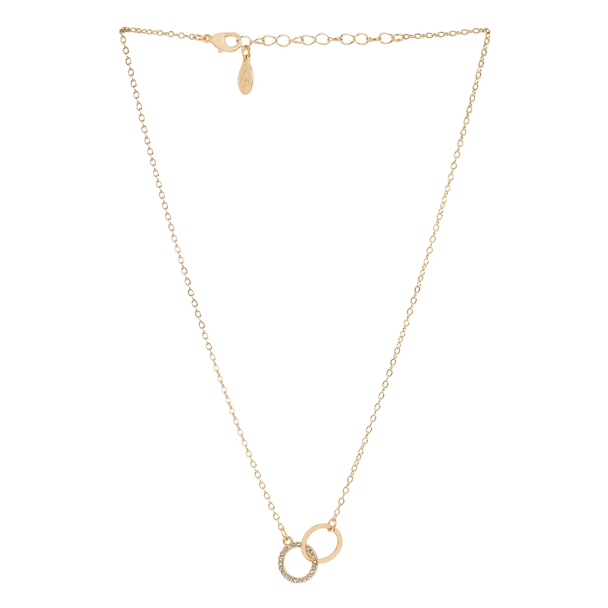 Accessorize London Women's Gold Pave Link Circle Necklace