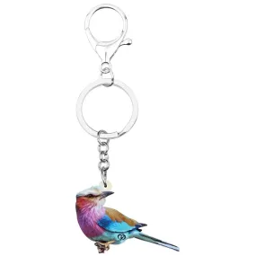 Acrylic Marbled Wood Quail Realistic Bird Animal Keychains Keyring Jewelry