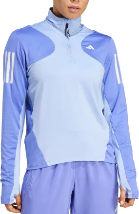 adidas Own The Run Half Zip Long Sleeve Womens Running Top - Blue