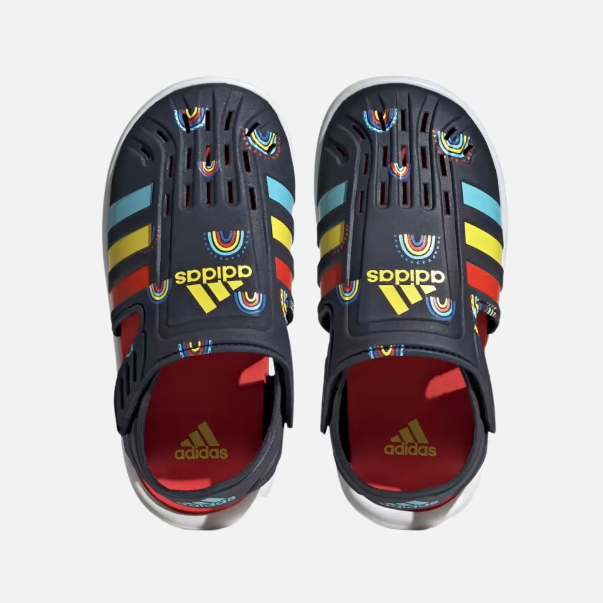 Adidas Water Closed-Toe Kids Unisex Summer Sandals (4-7 YEAR) -Legend Ink/Bold Orange/Impact Yellow