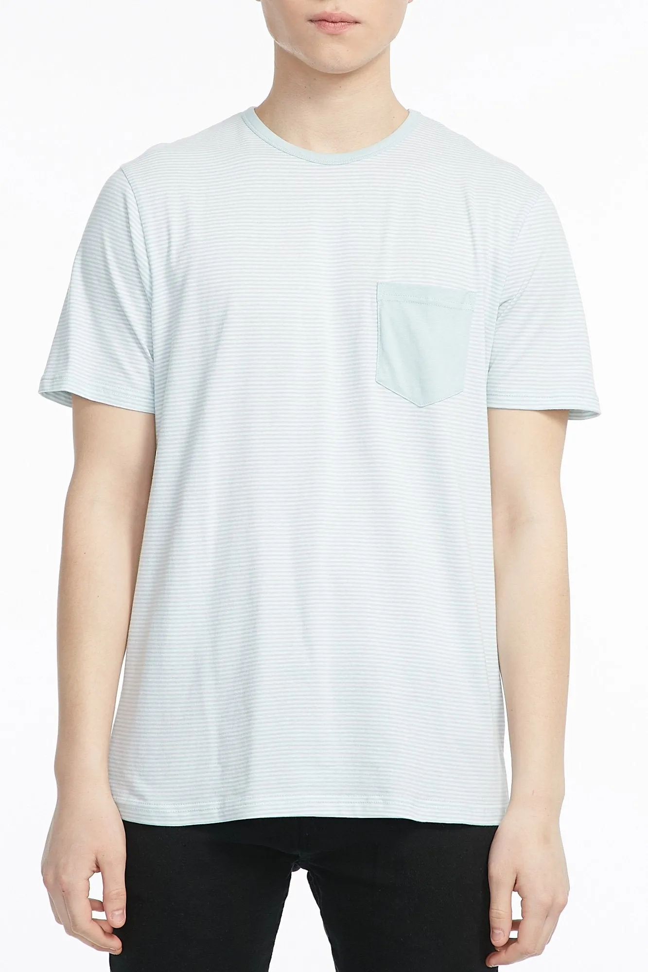 Amnesia Guys Wide Stripped Short Sleeve Tee