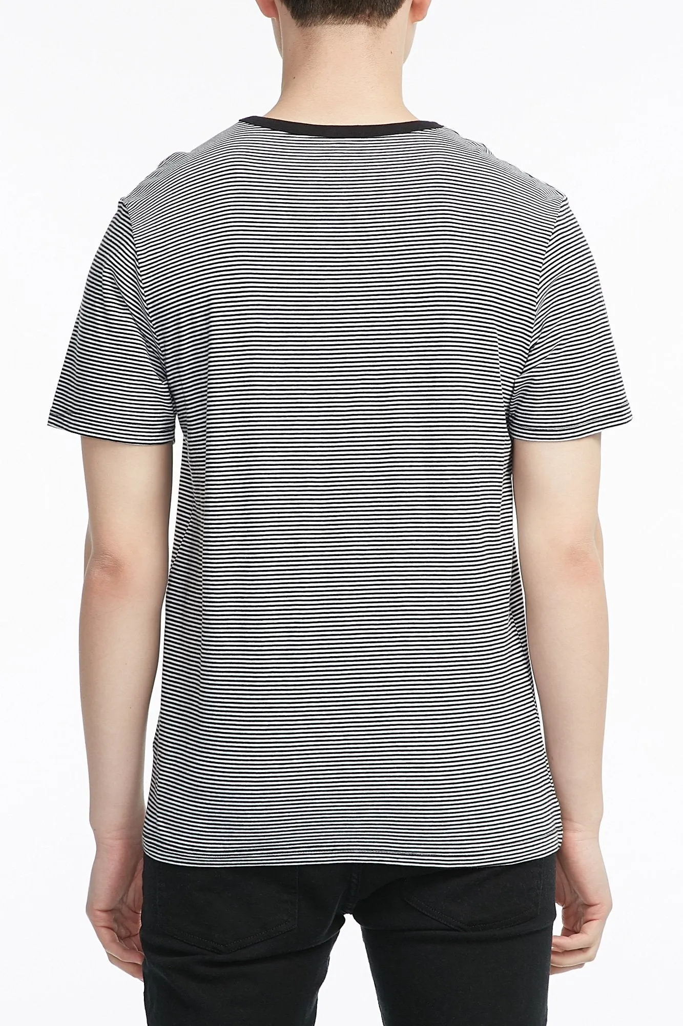 Amnesia Guys Wide Stripped Short Sleeve Tee