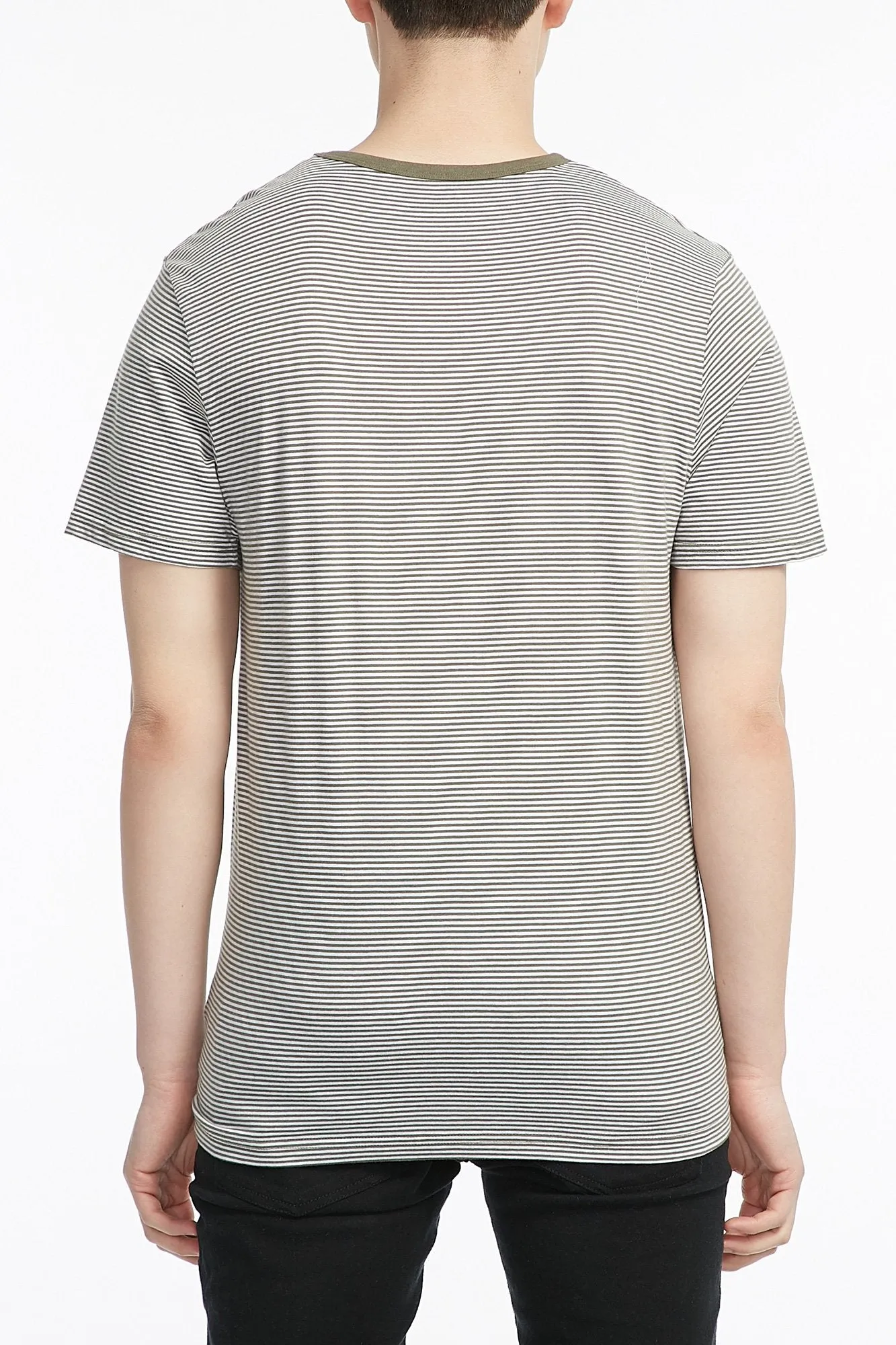 Amnesia Guys Wide Stripped Short Sleeve Tee