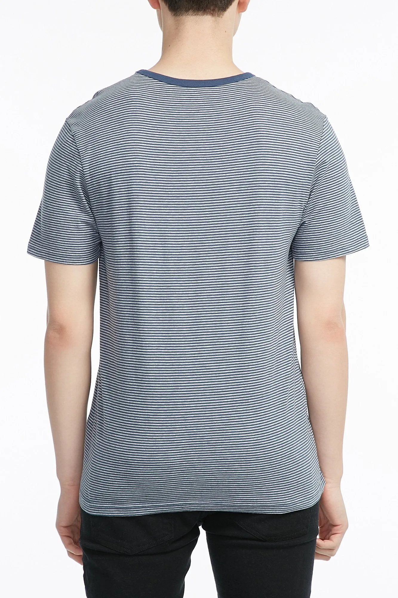 Amnesia Guys Wide Stripped Short Sleeve Tee