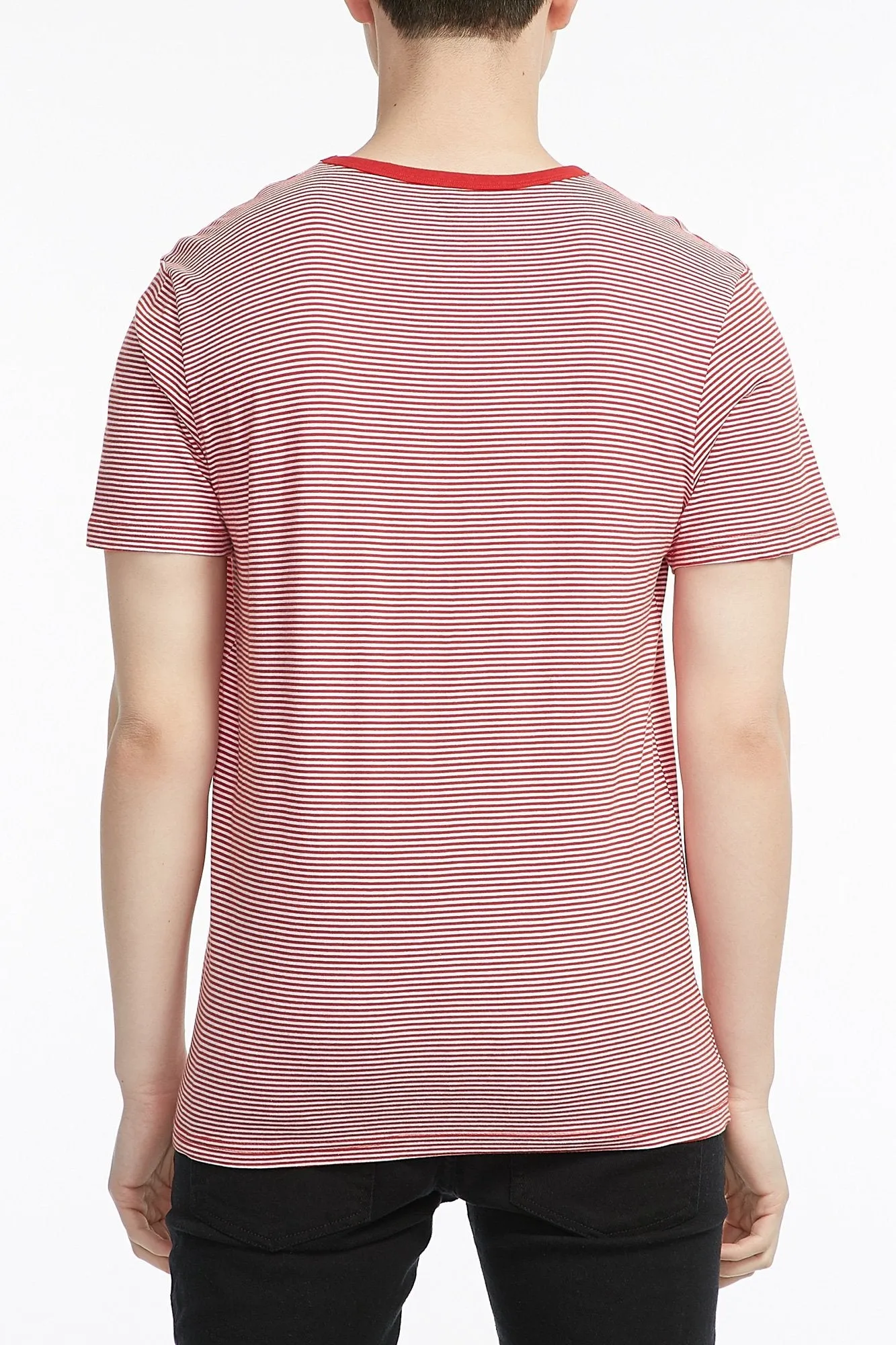 Amnesia Guys Wide Stripped Short Sleeve Tee