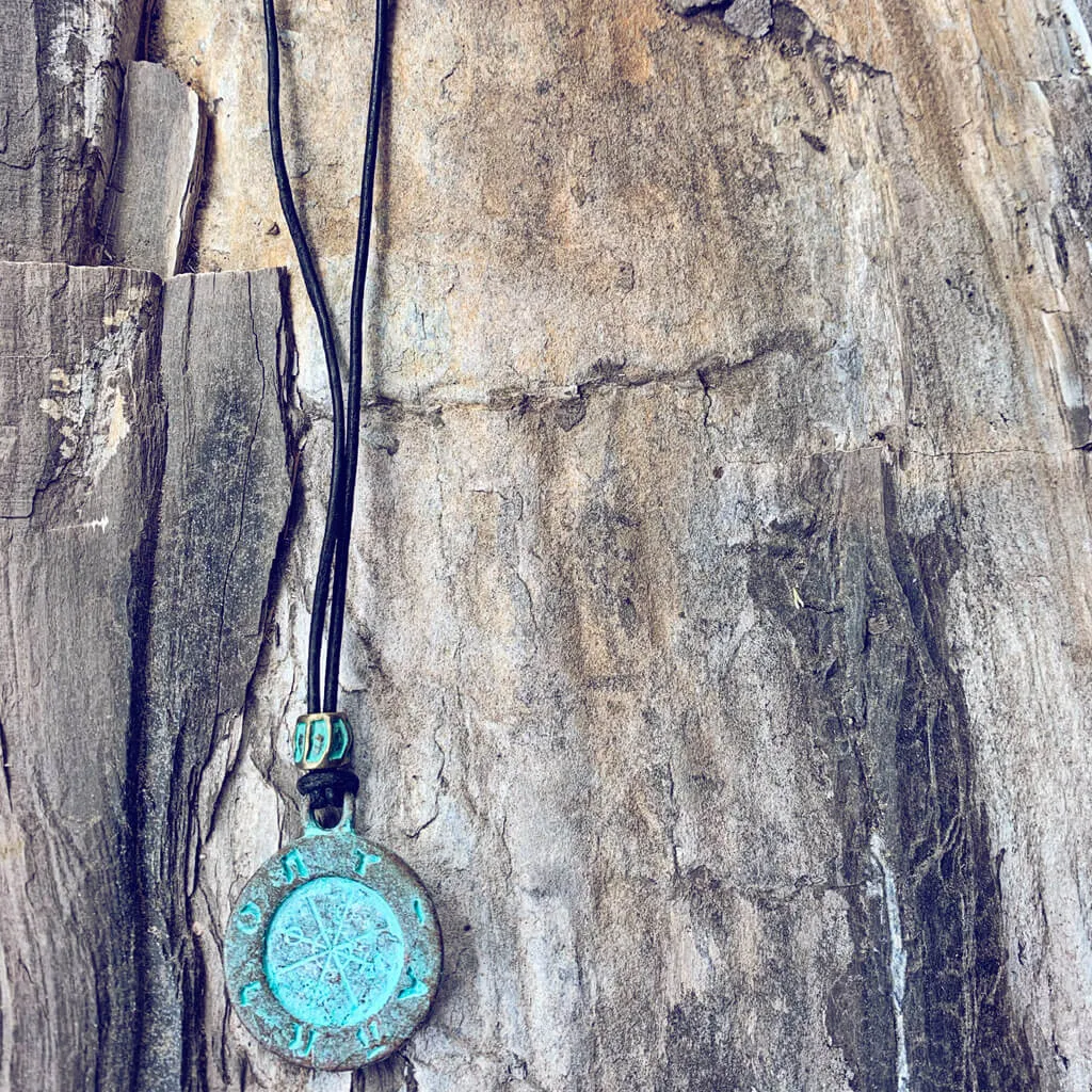 ancient path // men's medallion leather necklace