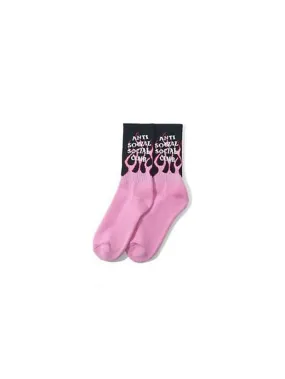 Anti Social Social Club Flame Socks Black