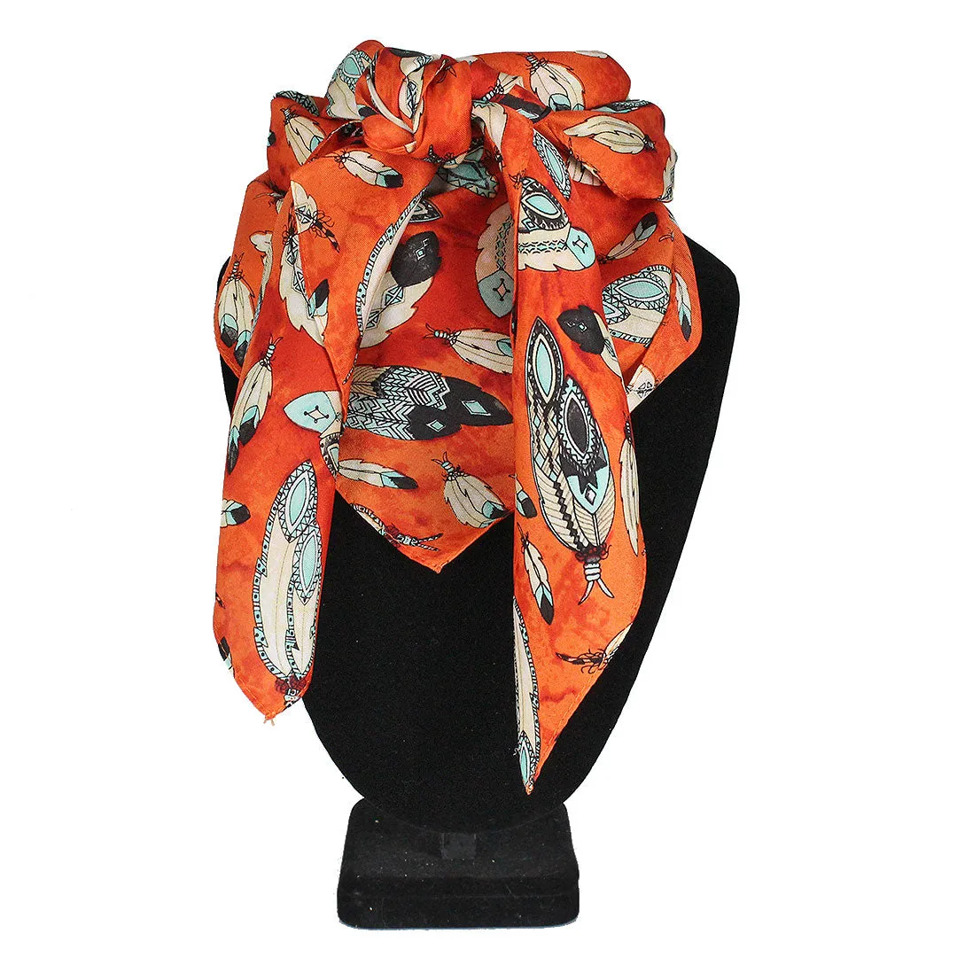 Austin Accent Feather Design Wild Rag Scarf