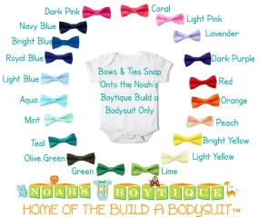 Baby Bow Ties for Noah's Boytique Build a Bodysuit - Snap On Bow Ties - Bow Ties for Babies - Bow Tie Outfit - Red - Blue - Green - Aqua