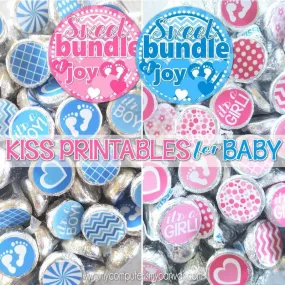 Baby KISS PRINTABLES {It's a Boy & It's a Girl}