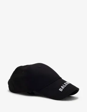 Balenciaga Black Logo Visor Baseball Cap