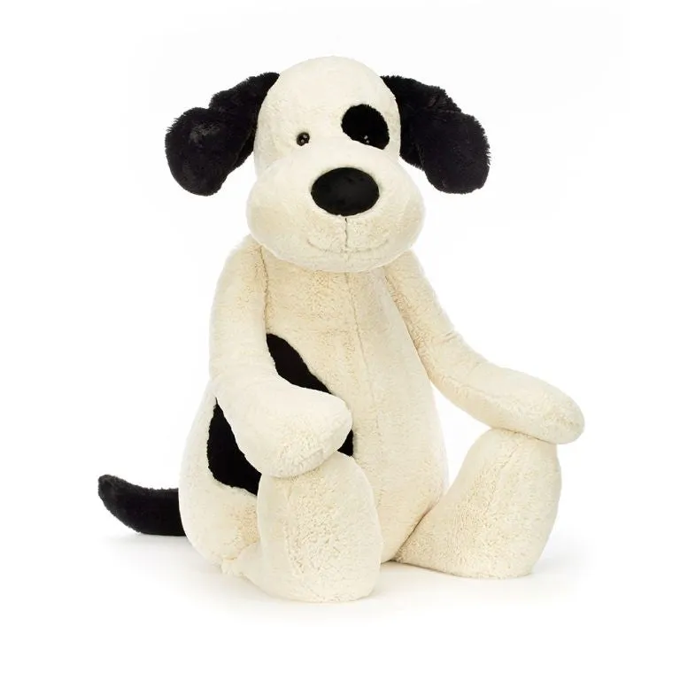 Bashful Black & Cream Puppy Plush / Giant