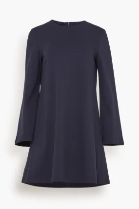 Bell Sleeves Dress in Navy Blue