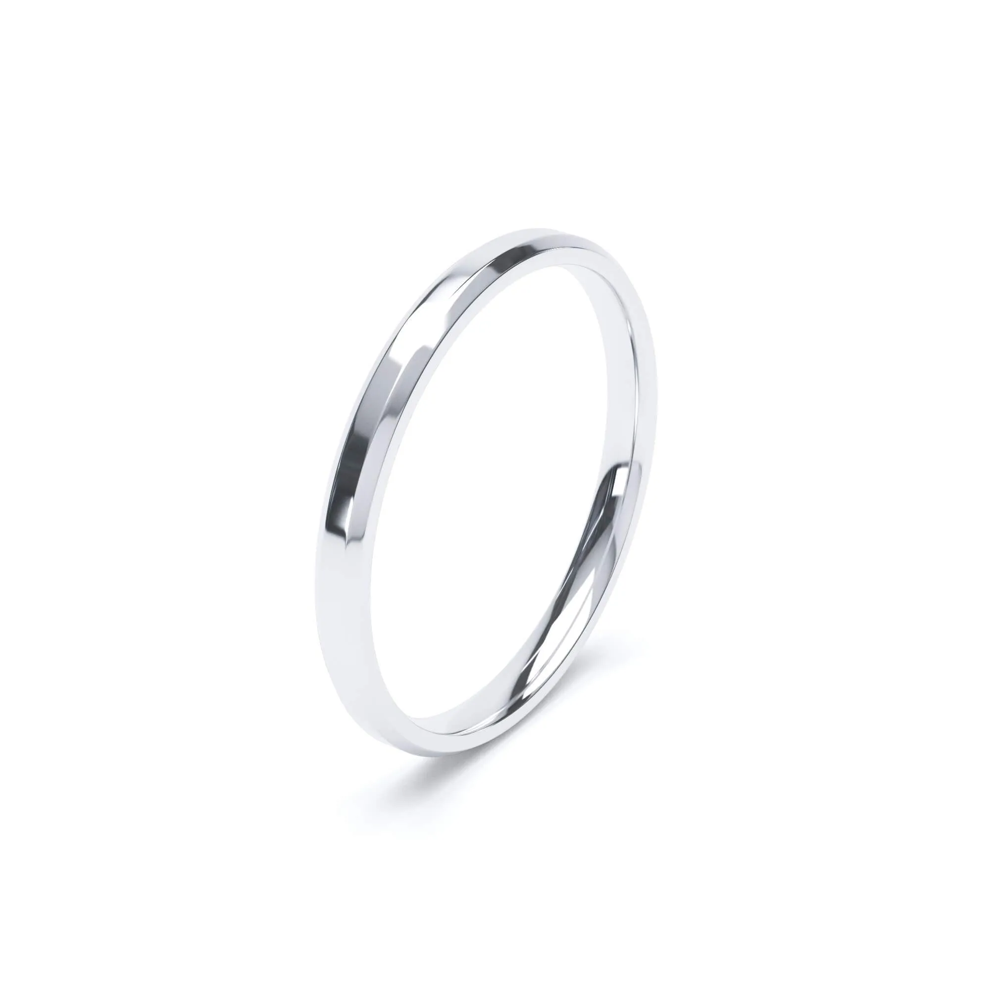 - Bevelled Edge Profile Plain Wedding Ring Platinum