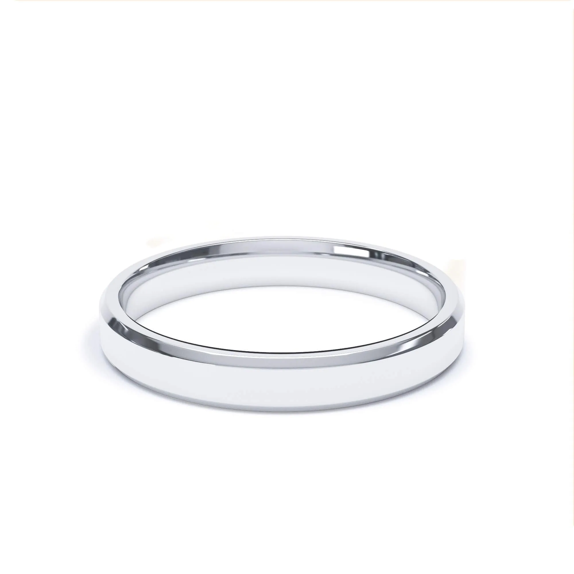 - Bevelled Edge Profile Plain Wedding Ring Platinum