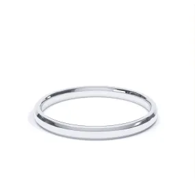 - Bevelled Edge Profile Plain Wedding Ring Platinum