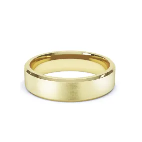 - Bevelled Edge Satin Polish Wedding Ring 18k Yellow Gold