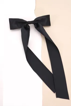 Black Silky Bow Hair Clip