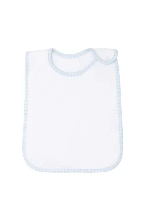 Blue Gingham Feeding Bib