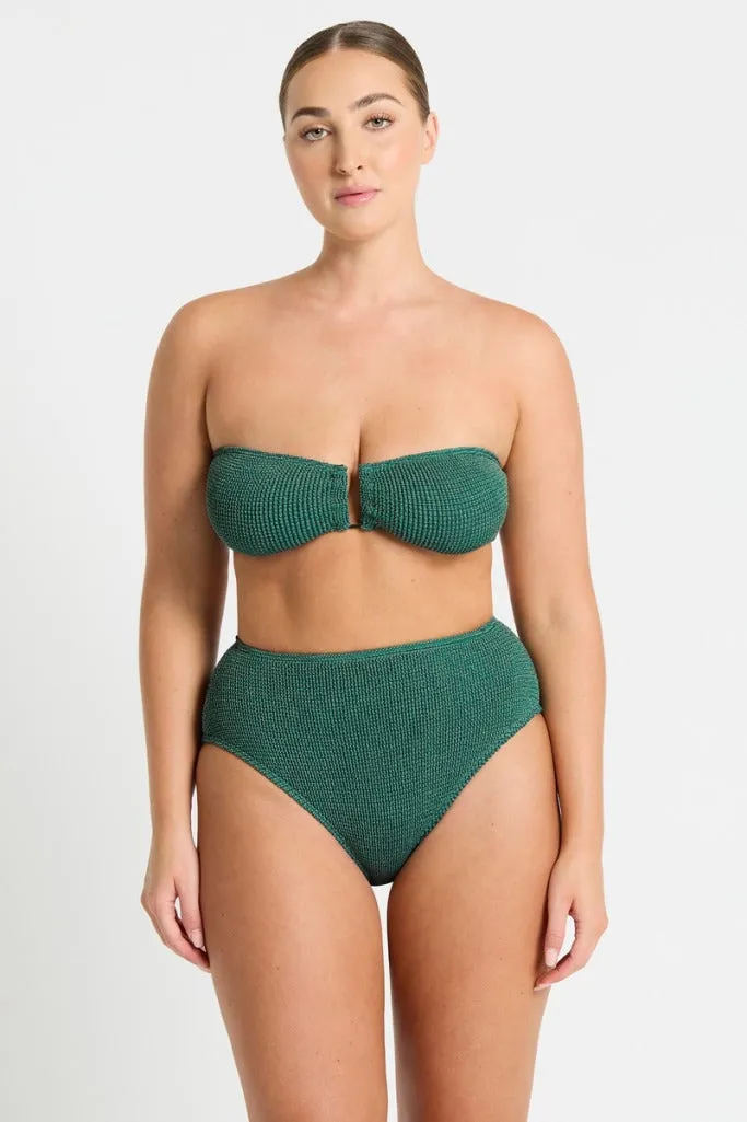 Bond-eye Blake Bandeau - Bottle Green Lurex