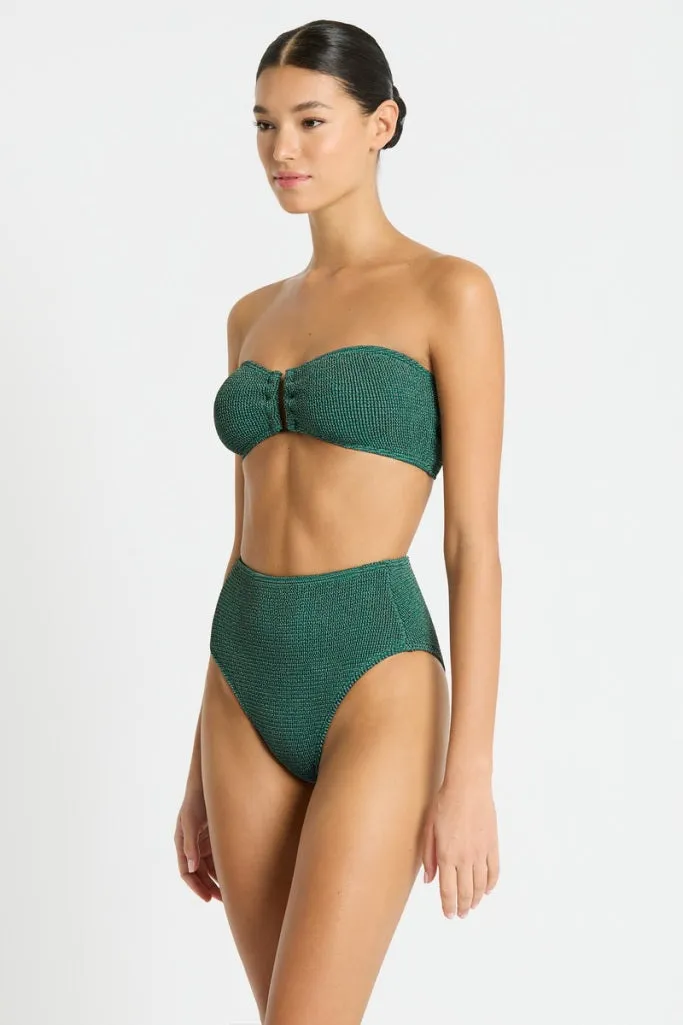 Bond-eye Blake Bandeau - Bottle Green Lurex