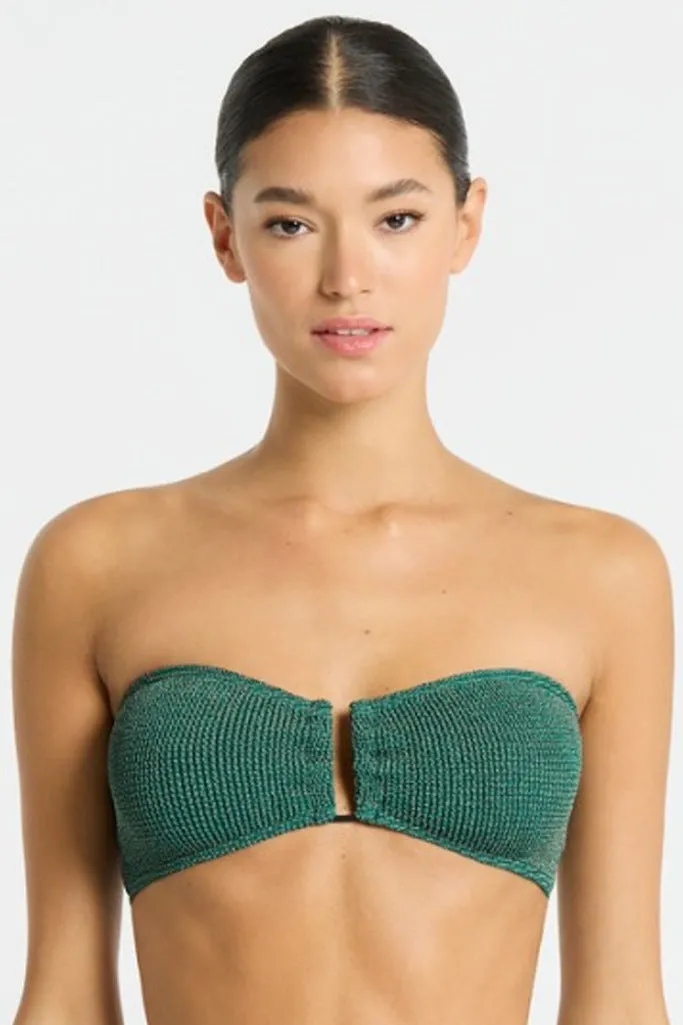 Bond-eye Blake Bandeau - Bottle Green Lurex