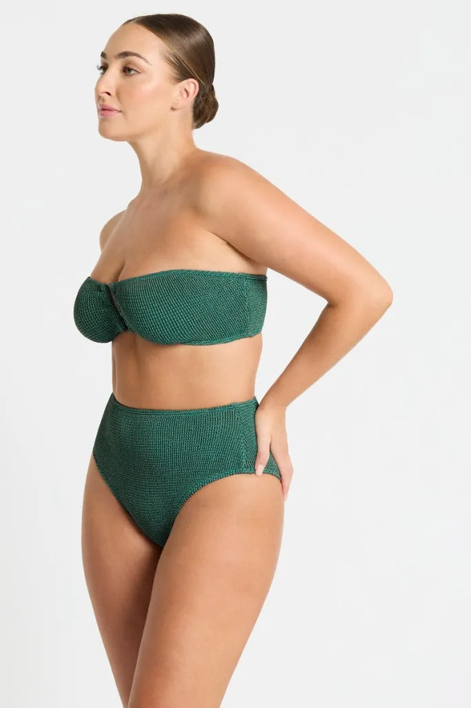 Bond-eye Blake Bandeau - Bottle Green Lurex