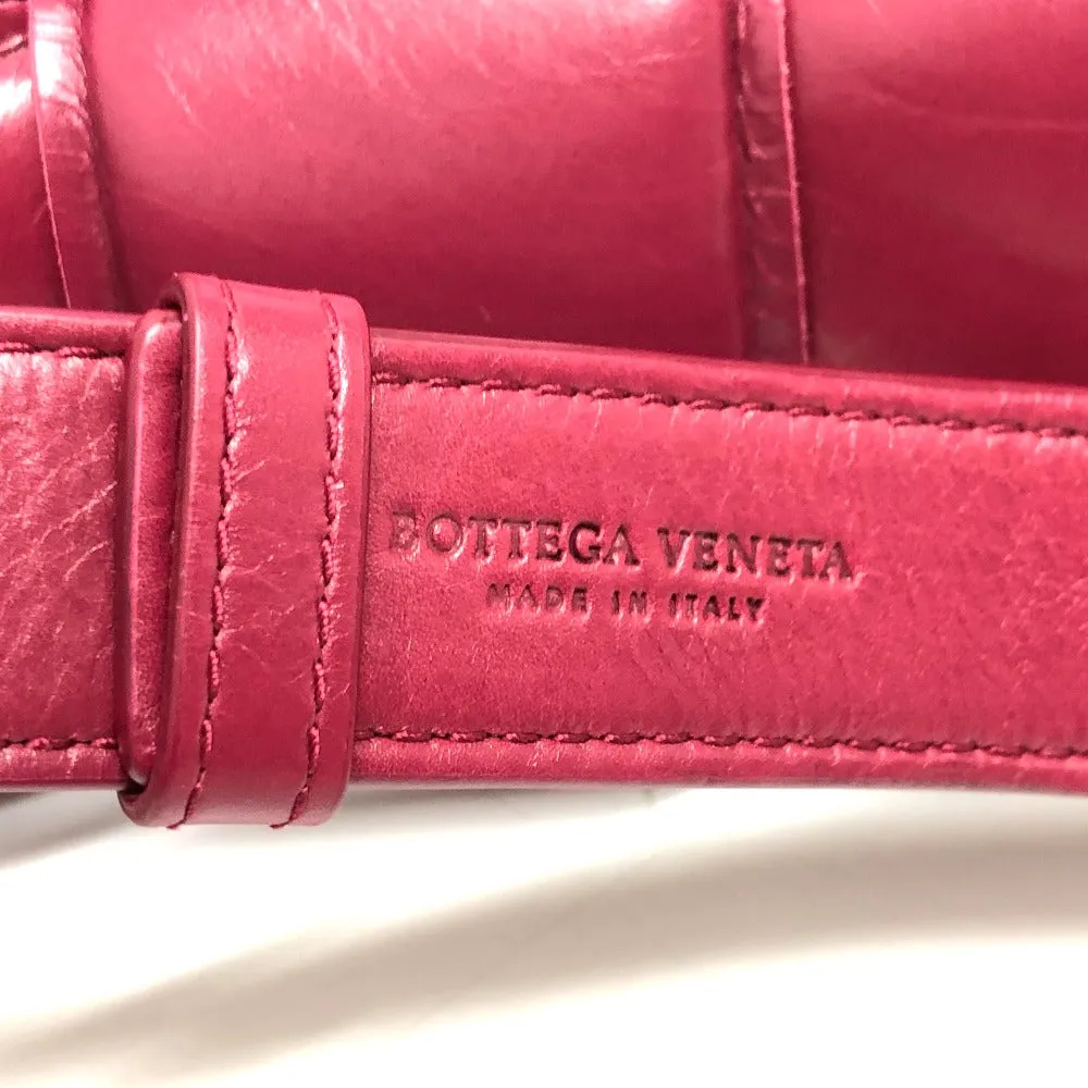 BOTTEGAVENETA Shoulder Bag leather wine-red Padded cassette Cassette Maxi Women Used Authentic