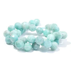 Brazilian Amazonite 10mm Faceted Round - 15-16 Inch - CLEARANCE