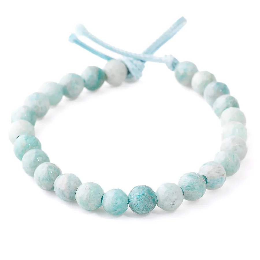 Brazilian Amazonite 8mm Round Faceted - Large Hole Beads