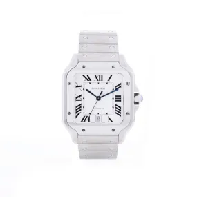 Cartier | 40mm Santos, White Dial - Stainless Steel