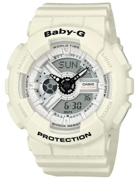 Casio Womens Baby-G Perforated Band - White Case & Strap - World Time - 100m