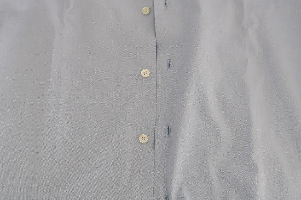 Cavalli Light Blue Cotton Dress Shirt