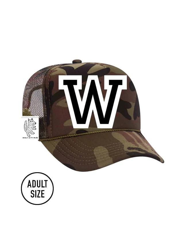 Custom Initial Letter (A-Z) Adult Trucker Hat (Camouflage)