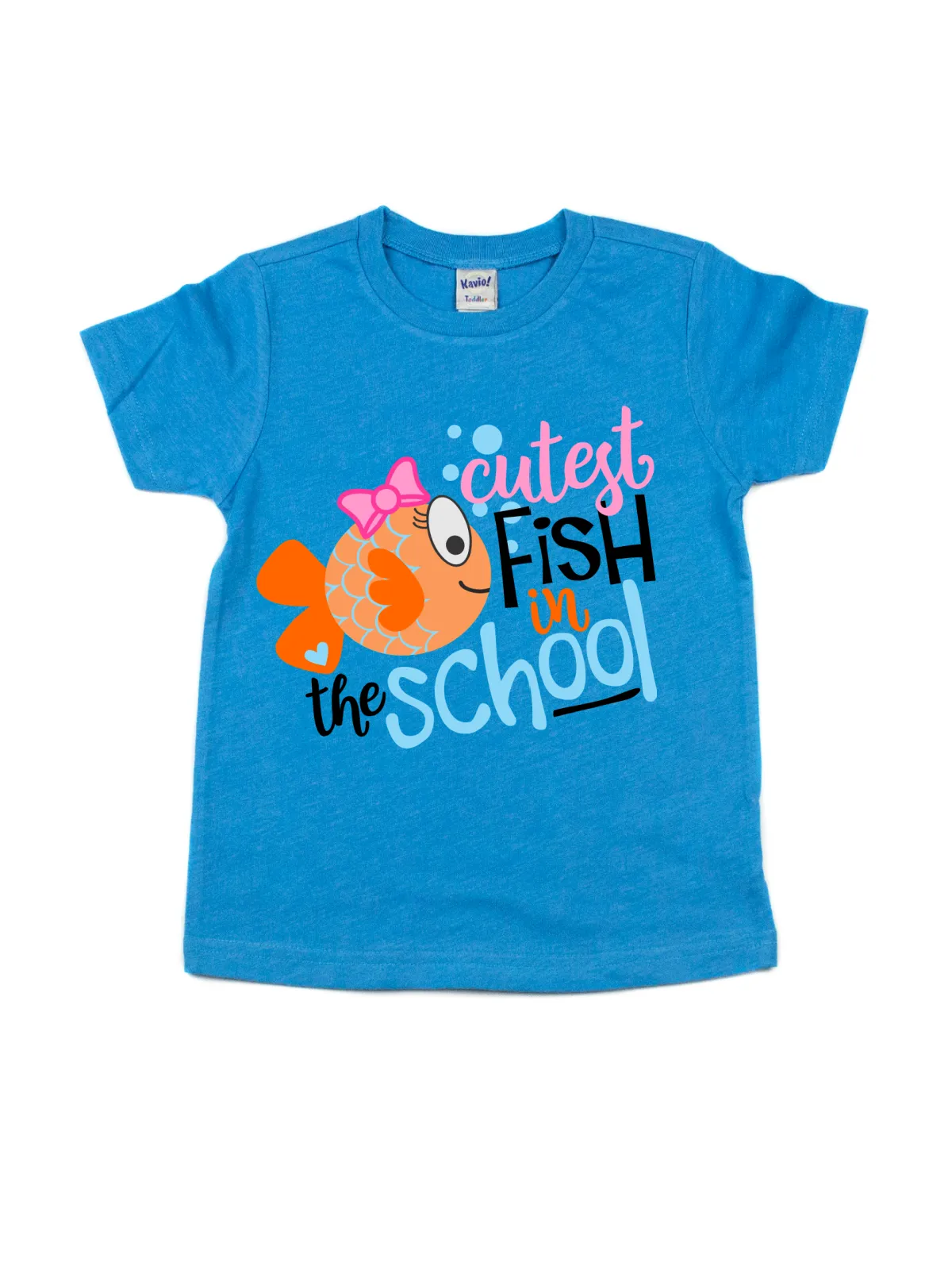 Cutest Fish in the School Kids Shirt - Blue