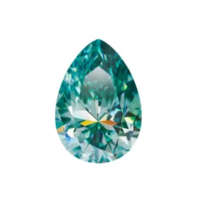 Cyan Blue Pear Cut Moissanite Stones