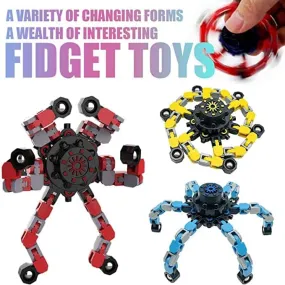 Deformable Fidget Spinner Robot Toys – Mechanical Top DIY Fingertip Spinner