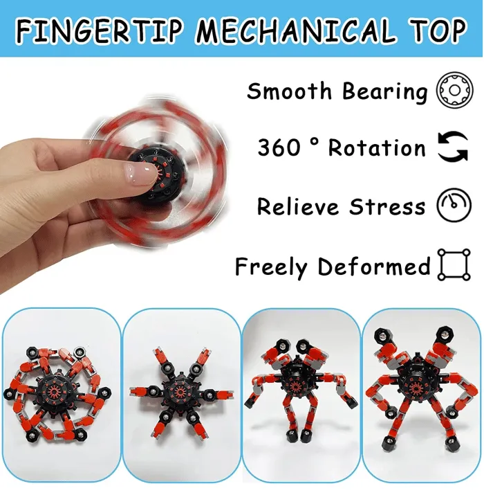 Deformable Fidget Spinner Robot Toys – Mechanical Top DIY Fingertip Spinner