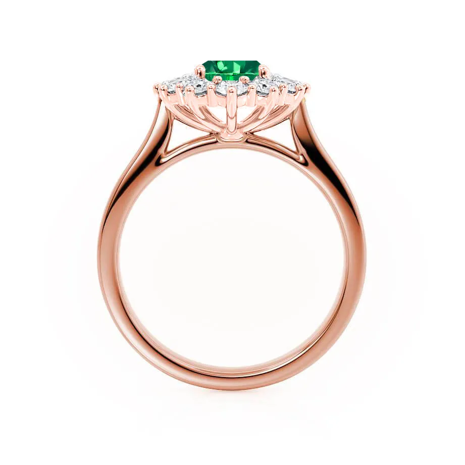 DIANA - Chatham® Emerald & Lab Diamond 18k Rose Gold