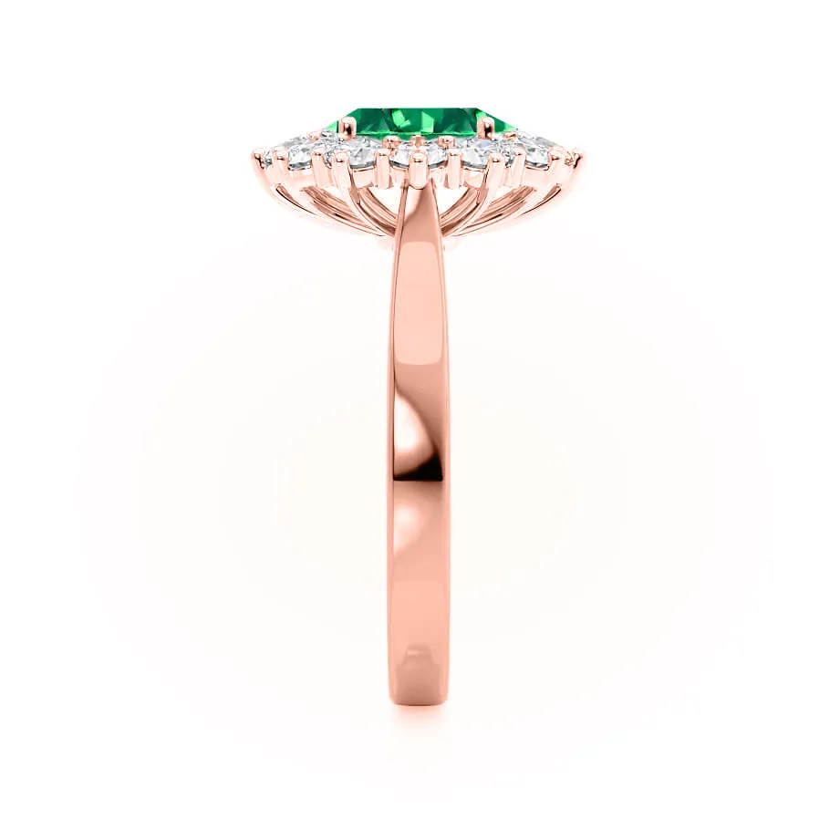 DIANA - Chatham® Emerald & Lab Diamond 18k Rose Gold